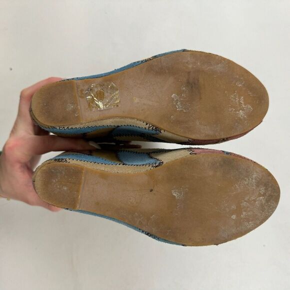 Jeffrey Campbell Handmade Ibiza Suede Platform Ankle Boot Wedge Patchwork Sz 6 - Picture 5 of 7